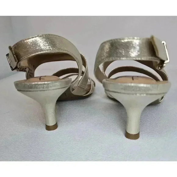 Abella True Comfort Francine Sandals Slingback Heel Gold/champagne Metallic 7 M - Picture 6 of 9